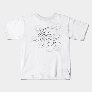 Philoise of Bridgerton, Eloise and Phillip in calligraphy Kids T-Shirt